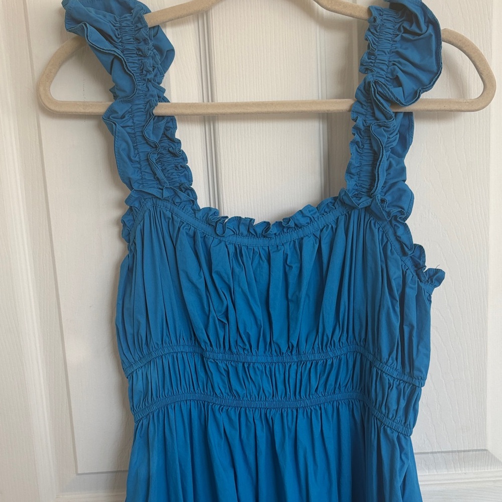Blue Ruffled Maxi Dress - Picture 3 of 7